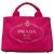 Tote Borsa piccola in tela Canapa rosa con logo Prada