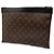 Clutch Louis Vuitton Monogram Macassar Discovery marrone Pochette GM - vista 2