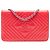 Wallet On Chain Borsa a tracolla con catena Chanel CC in vernice trapuntata diamante rosso