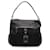 Borsa a tracolla in pelle e tessuto nero Prada