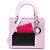 Borsa Lady Dior in pelle di vitello rosa, misura Medium
