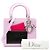 Borsa Lady Dior in pelle di vitello rosa, misura Medium - vista 8