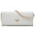 Borsa a tracolla con catena White Prada Saffiano Lux Wallet Bianco