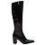 Botas altas de punta cuadrada en charol negro Saint Laurent Talla 38