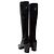 Botas altas de punta cuadrada en charol negro Saint Laurent Talla 38 - vista 4