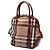 Borsa Burberry Medium House Check Canvas Bridle Orchard marrone - vista 2