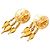 Orecchini clip con frange in filigrana placcati oro Chanel CC Gold D'oro - vista 2