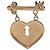 Spilla a forma di Cuore con Lucchetto e Chiave Chanel CC Placcata Oro D'oro - vista 2