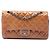 Borsa a tracolla Chanel Medium Classic Crinkled Patent Double Flap marrone