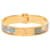 Gold Hermès Narrow Bolduc au Carre Enamel Hinge Bracelet PM Golden  - view 3