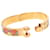 Gold Hermès Narrow Bolduc au Carre Enamel Hinge Bracelet PM Golden  - view 5