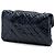 Borsa a tracolla Chanel CC trapuntata in pelle di vitello craquelé blu - vista 2