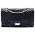 Borsa a tracolla Chanel Reissue 2.55 Double Flap 227 in pelle di vitello invecchiata trapuntata nera Nero
