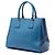 Borsa Satchel Blue Prada Bicolor Saffiano Lux Galleria - vista 2