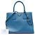 Borsa Satchel Blue Prada Bicolor Saffiano Lux Galleria - vista 7