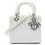 Lady Dior Satchel Medium aus weißem Lackleder Microcannage