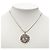 Chanel Silberne CC Messing Strass Anhänger Halskette - Ansicht 5