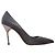 Black & Silver Manolo Blahnik Studded Pointed-Toe Pumps Size 40