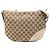 Borsa a tracolla mezza luna Gucci Medium GG Canvas New Britt beige