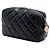 Camera Bolsa tiracolo Chanel CC em pele de cordeiro acolchoada preta com padrão de diamante - vista 2