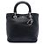 Lady Dior Soft Handtasche aus gewebtem schwarzem Kalbsleder, Größe Medium