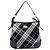 Borsa hobo in tela Burberry Supernova Check nera Nero