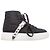 Zapatillas de caña alta de nylon Prada blanco y negro con tira de tachuelas Talla 36.5