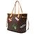 Borsa Tote Louis Vuitton Monogram Patches Neverfull MM marrone - vista 2