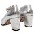 Silver Chanel Pointed-Toe Ankle Strap Pumps Size 38 Silvery - view 4