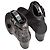 Botines Chanel Cap-Toe Distressed Cutout Gunmetal & Black Talla 38.5 Gris - vista 3