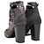 Botines Chanel Cap-Toe Distressed Cutout Gunmetal & Black Talla 38.5 Gris - vista 4