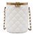 Borsa Chanel Small Crown Box in agnello trapuntato bianco