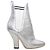 Silver & Multicolor Fendi Leather Heeled Sock Boots Size 37.5 Silvery
