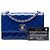 Borsa a tracolla Chanel CC Quilted Patent Single Flap blu - vista 7