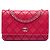 Wallet On Chain Portafoglio con catena e tracolla Chanel CC in agnello rosso con cuciture wild stitch