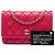 Wallet On Chain Portafoglio con catena e tracolla Chanel CC in agnello rosso con cuciture wild stitch - vista 7