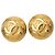 Orecchini a clip rotondi Chanel CC placcati oro D'oro