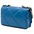 Wallet On Chain Portafoglio con catena 19 in agnello trapuntato blu Chanel - vista 2