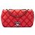 Borsa a tracolla Chanel Small Nubuck Diamond Stitch Chain Flap Rossa Rosso