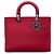 Sac Lady Dior en satin rouge, taille Large