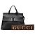 Bamboo Borsa satchel quotidiana in pelle con bambù nero Gucci Medium - vista 13