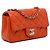 Borsa a tracolla Chanel Mini Rectangular Classic in agnello arancione con patta singola - vista 2