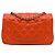 Borsa a tracolla Chanel Mini Rectangular Classic in agnello arancione con patta singola - vista 4