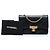 Wallet On Chain Bolsa transversal de corrente e carteira em pele de cabra acolchoada preta com CC dourado Chanel Preto - vista 8