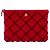 Chanel Medium CC gesteppte Samt-Clutch in Rot
