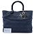 Borsa Lady Dior Large in denim blu cannage - vista 7