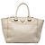 Double Borsa Prada City in pelle di vitello beige con cuciture e due tasche