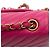 Mini borsa a tracolla Chanel Rectangular Classic Chevron in agnello rosa con patta singola - vista 9