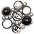 Chanel CC Messing Brosche mit silbernen Kunstperlen