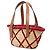 Borsa Tote LOEWE Small Raffia Animal Embroidered Anagram Rosso - vista 2